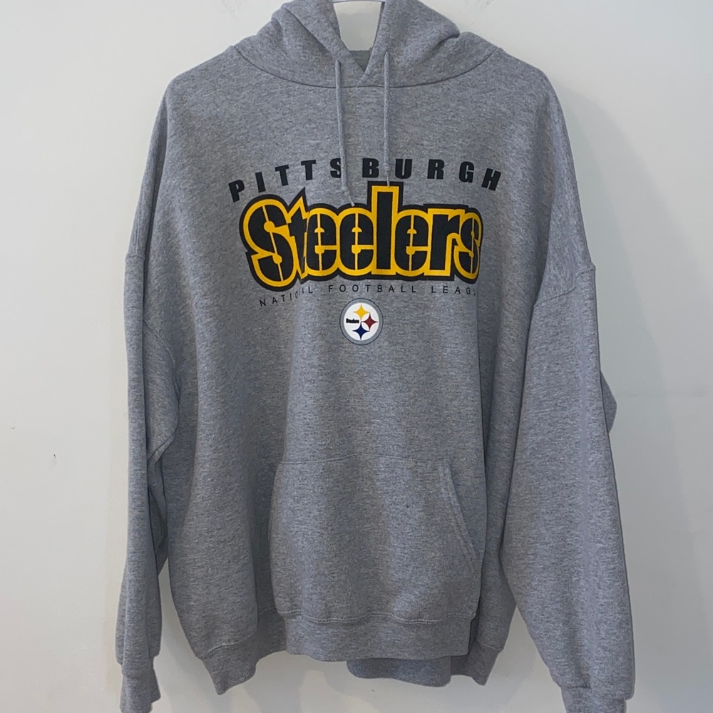 2/$50 Vintage 2008 NFL Team Apparel Pittsburgh Steelers Gray Hoodie Size 2XL